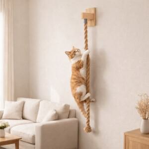 내마모성 고양이 스크래치 로프, 물림 방지 나사 고정 시잘 클라이머, 공간 절약형 클라이밍 선반 놀이
