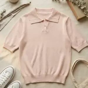 [다잇템] 여성 반팔 비스코스 스웨터 카라 SS 탑