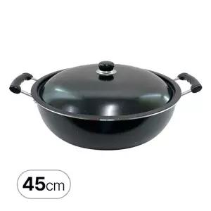 이디나 IH 마블 코팅 튀김솥 45cm 인덕션 직화 가능 뚜껑포함