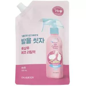 온더바디 코튼풋 발을씻자 풋샴푸 에코 리필 비누향 500ml 1개