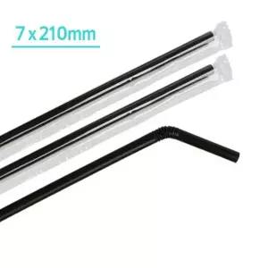 자바라 검정 빨대 개별포장 500개 탕비실 커피용품