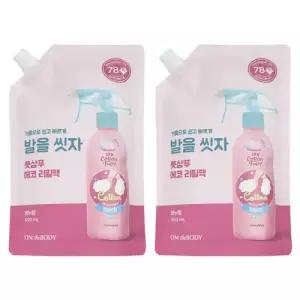 온더바디 코튼풋 발을씻자 풋샴푸 에코 리필 비누향 500ml 2개