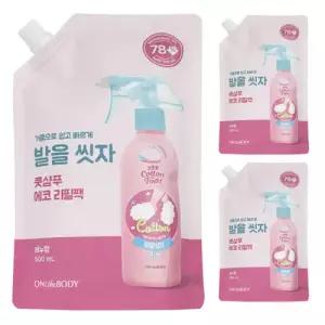 온더바디 코튼풋 발을씻자 풋샴푸 에코 리필 비누향 500ml 3개