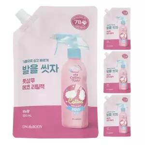 온더바디 코튼풋 발을씻자 풋샴푸 에코 리필 비누향 500ml 4개