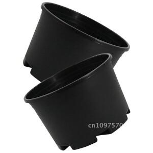 2Pcs 관엽 식물 나무에 대 한 대형 화분 냄비 검은 추가 보육 심기 난초 30x30cm