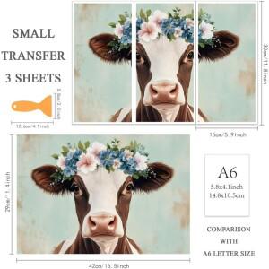 3개 세트 동물 테마 전사 스티커 (우드, 봉투, 홈 데코용) + 스크레이퍼 1개 포함