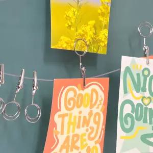 HYS 사진 집게 폴라로이드 엽서 세트 실버