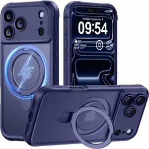 17 프로 케이스용 MOCCA 디자인 Magsafe와 호환 프리미엄 인비저블 마그네틱 링 스탠드 밀리터리 드롭