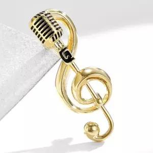 골드 음표 브로치 패션 액세서리 옷핀