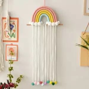 오아브로드 무지개 오브제 악세사리 헤어핀정리 소품 마크라메