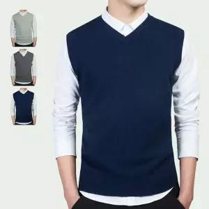 [모로엠] 남성 보이넥 스타일 니트 조끼 ON-VEA-QWFMRX26