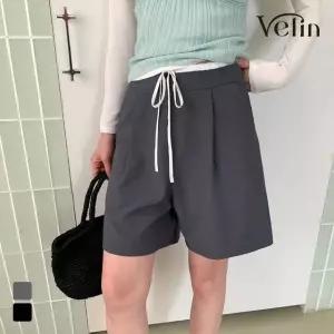 벨린 빈센트 슬랙스 반바지 핀턱 팬츠