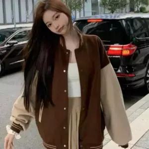 [하프클럽/옷자락]여성루즈핏두꺼운기모안본야구점퍼