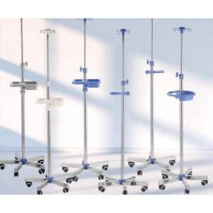 수액걸이 이동식 링거 손잡이 고정 작은 행거 4훅 삼각형 스탠드 폴대 요양원 수액거치대