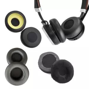 Jabra Evolve 20 20se 30 30II 40 65 65  75  uc ms 헤드셋 용 가죽 이어 패드 쿠션 커버 이어 패드 듀얼