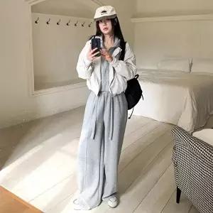 [옷자락]여자 간절기 후드 레이어드 크롭 블루종 점퍼