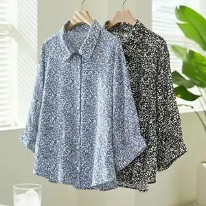 [옷자락]여자 루즈핏 봄 여름 시원한 레이온 플라워 셔츠