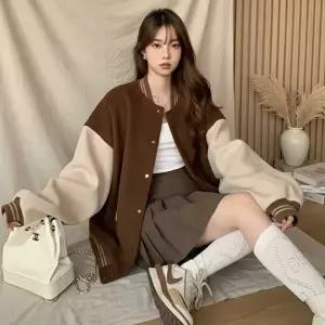 [옷자락]여성 두툼기모 루즈핏 베이직 야구자켓