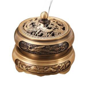 7인치 놋쇠 선물 향로 빈티지 연못 조당 공양 구리 골동품 전통 황동 장식품 놋화로 향초