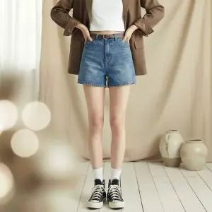 [하프클럽/옷자락]여성 3부 4부 빈티지 워싱 기본핏 데일리 데님숏팬츠