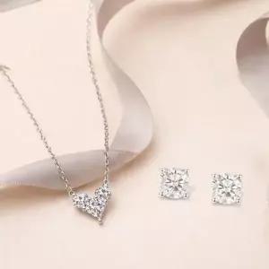 MAISON DE SHE 모이사나이트 세트 귀걸이 목걸이 4프롱 하트 BMS012 랩 다이아 BMS012 3043565