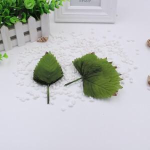 뜨거운 판매 (12pcs/bunch) 녹색 잎 결혼식 장식을위한 인공 꽃 DIY 화환 장미 단풍 공예 가짜