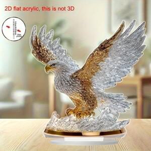 날개를 펴고 있는 독수리 2D 아크릴 장식품 - 모던한 동물 화병 독특한 크리스마스 및 할로윈 선물 아이디