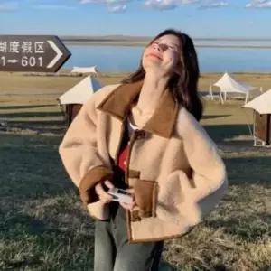 여성 일상용 사랑스러운 포근한 겨울 털 점퍼