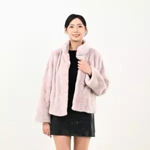 코펜하겐 퍼 휘메일 차이나카라 핑크 밍크코트 국내생산 본사직영 WJNCHSH2524)