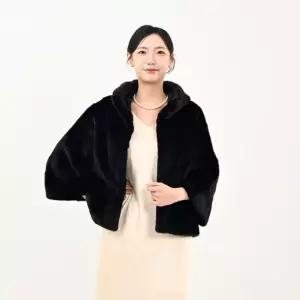 코펜하겐 퍼 휘메일 블랙 반후드나그랑 밍크코트 국내생산 본사직영 WJN2520BANBI25)