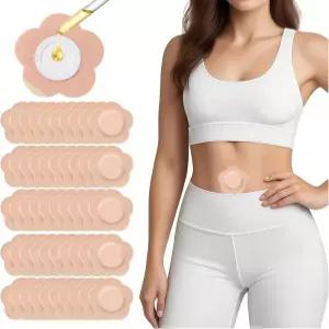 캐스터 오일 패치 - 오일용 FDA/MDR/CE 인증 캐리어 용 등급 자가 접착 패드 일회용 면 배꼽 휴대용 통기성