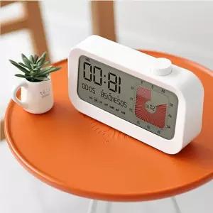 디지털 학습용 타이머 수험생 공부 시간관리 알람 탁상시계 화이트 1개