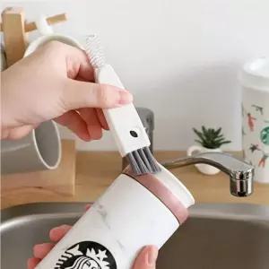 보틀 텀블러 뚜껑 물병 틈새 세척솔 주방 청소 브러쉬 화이트 LB30