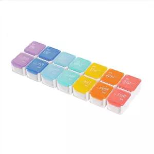 휴대용 일주일 알약케이스 오전 오후 분리 14구 약통 보관함