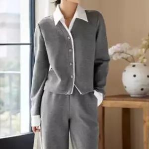 [다잇템] 여성 남방 카라 코디 스웨터 세트