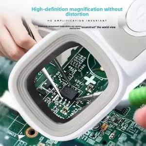 호환  이중층 사각형 거울 비구면 고화질 고출력 LED 휴대용 보석 감정 확대경 전기