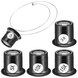 호환  1세트 아이 클립 확대경 헤드밴드 돋보기 시계 수리 도구 보석 루페 정밀 시계공 유리 수리 확대경