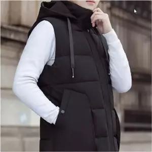 남성 패딩 롱조끼 베스트 웰론 충전재 후드 패딩쪼끼 nkE7+6KYs