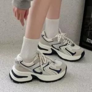 여성 플랫폼 운동화 어글리 메탈릭 패션 운동화