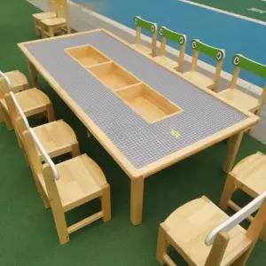 책상 창업 원목 대형 놀이방 책상 테이블 조립 펜션 블럭테이블 체어