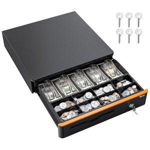 Tera 16인치 대형 인서트 트레이가 있는 자동 오픈 캐시 서랍 POS 시스템 탈착식 트레이 미디어 슬롯 24V