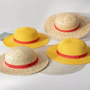 밀짚 해변모자 모자 35cm 직경 버킷햇 자 라탄