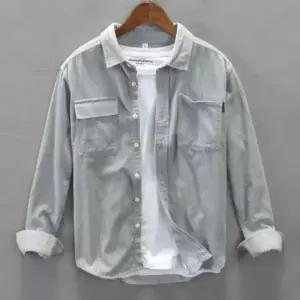 [옷자락]남성 일상 캐주얼 복고풍 코듀로이 셔츠