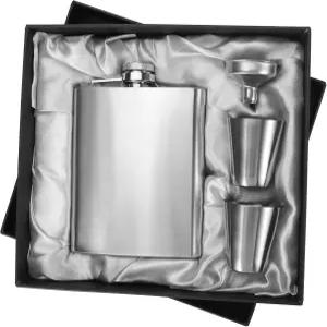 힙 플라스크 선물 세트 남성용 주류용 4 7온스 음료용 깔때기 및 2컵이 포함된 스테인리스 스틸 알코올