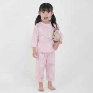 )하트 도기 7부 상하 세트 봄 여름 유아 내의 실내복 잠옷 내복