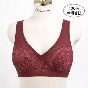 코튼 레이스 브라탑 노와이어 국내생산 노패드 홑겹 엄마브라 브...