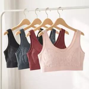 국내생산 면 노와이어 노패드 레이스 브라렛 편안한 홑겹 브라탑 ...