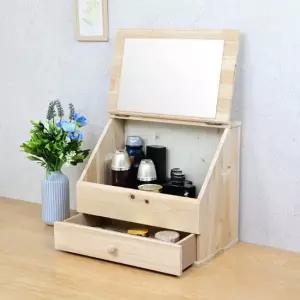 두리코 뉴삼나무 플라워 서랍 좌식화장대 미니화장대