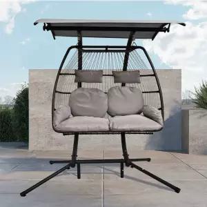 그네의자 야외 그네 테라스 라탄 정원 주물 흔들그네