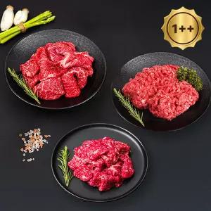 [롯데백화점]자연맛남 1++등급(7이상) 투뿔 한우 600g (불고기/국거리/다짐육/각200g)